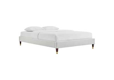 Image for Light Gray Harlow Twin Performance Velvet Platform Bed Frame