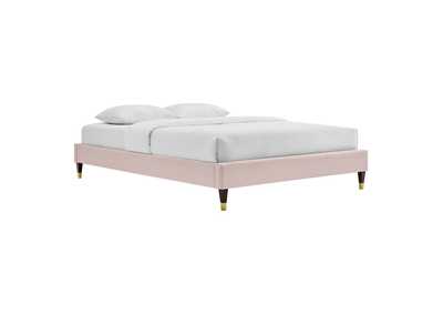 Image for Pink Harlow Twin Performance Velvet Platform Bed Frame