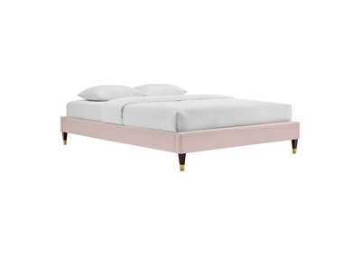 Image for Pink Harlow Full Performance Velvet Platform Bed Frame