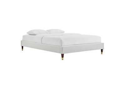 Image for Light Gray Harlow Queen Performance Velvet Platform Bed Frame
