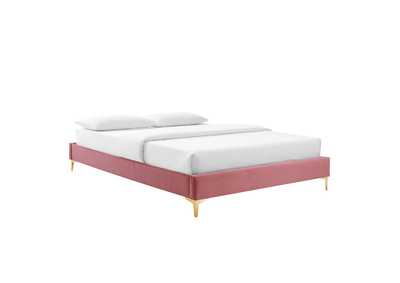 Image for Dusty Rose Sutton Queen Performance Velvet Bed Frame