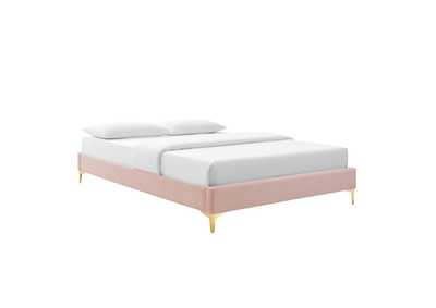 Image for Pink Sutton Queen Performance Velvet Bed Frame