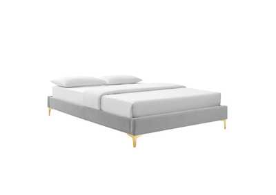 Image for Light Gray Sutton Twin Performance Velvet Bed Frame