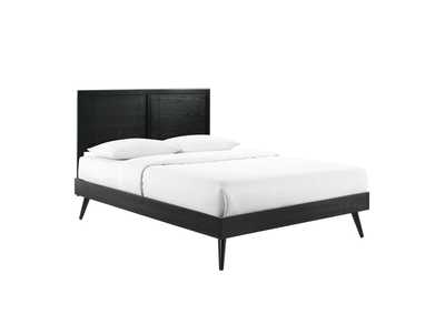 Image for Black Marlee Queen Wood Platform Bed With Splayed Legs