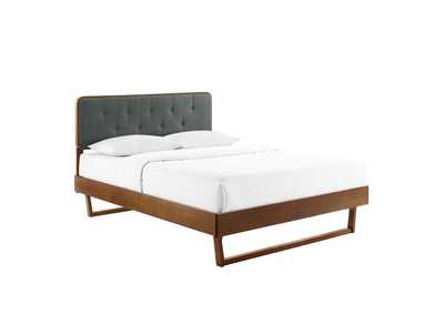 Image for Walnut Charcoal Bridgette Queen Wood Platform Bed With Angular Frame