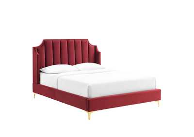 Image for Daniella Performance Velvet Queen Platform Bed