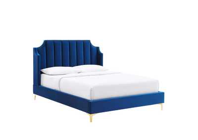 Image for Daniella Performance Velvet Queen Platform Bed