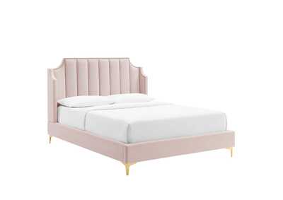 Image for Daniella Performance Velvet Queen Platform Bed