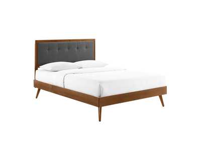 Image for Walnut Charcoal Willow King Wood Platform Bed With Splayed Legs