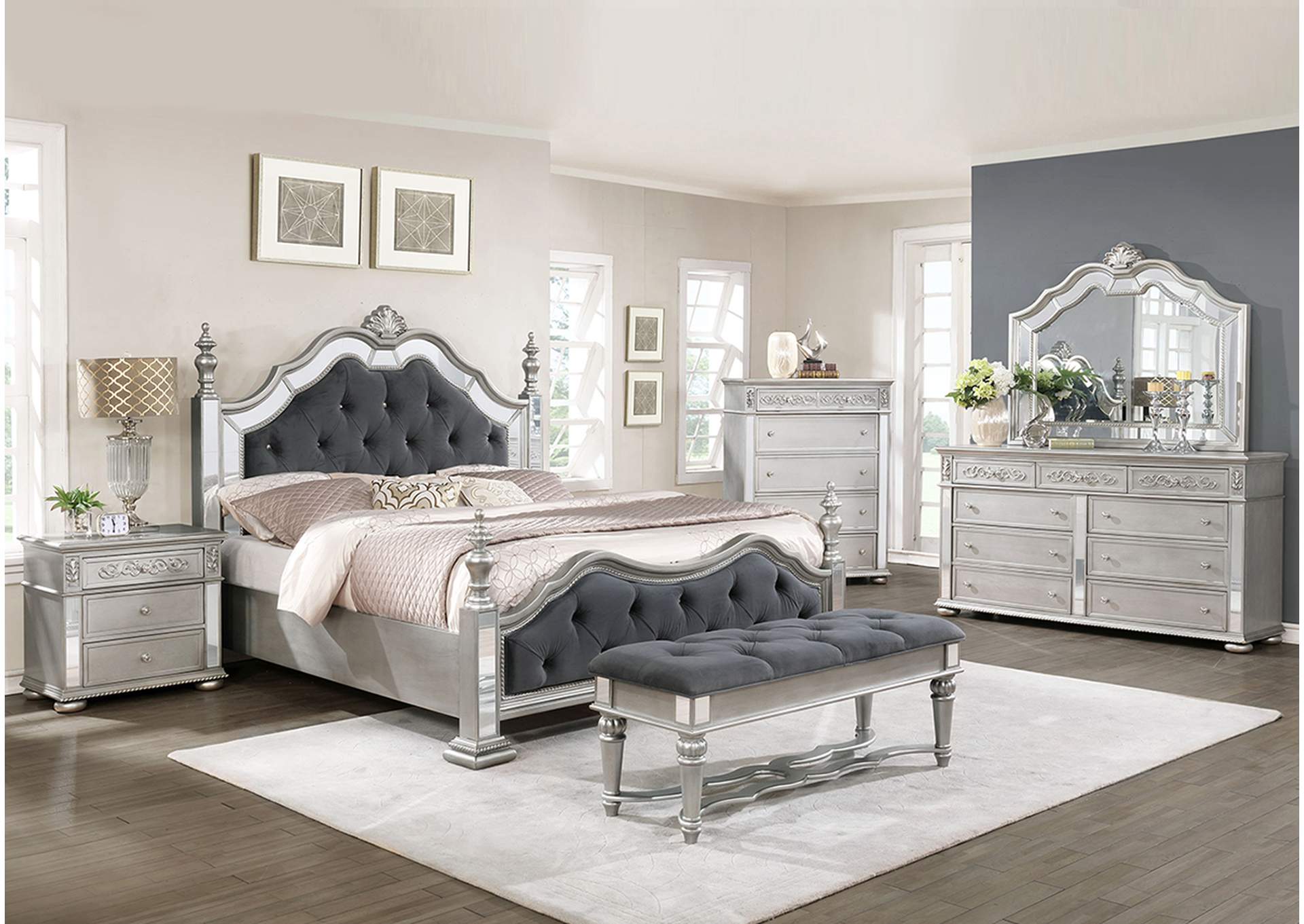 Silver Nightstand,Nationwide