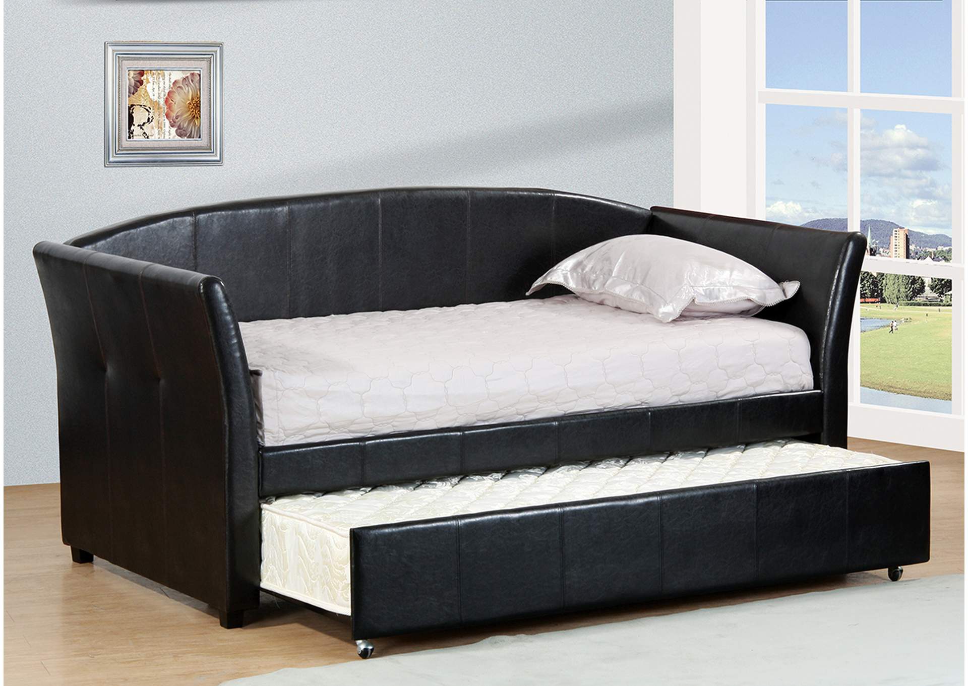 B902 Dark Brown Day Bed With Trundle,Nationwide