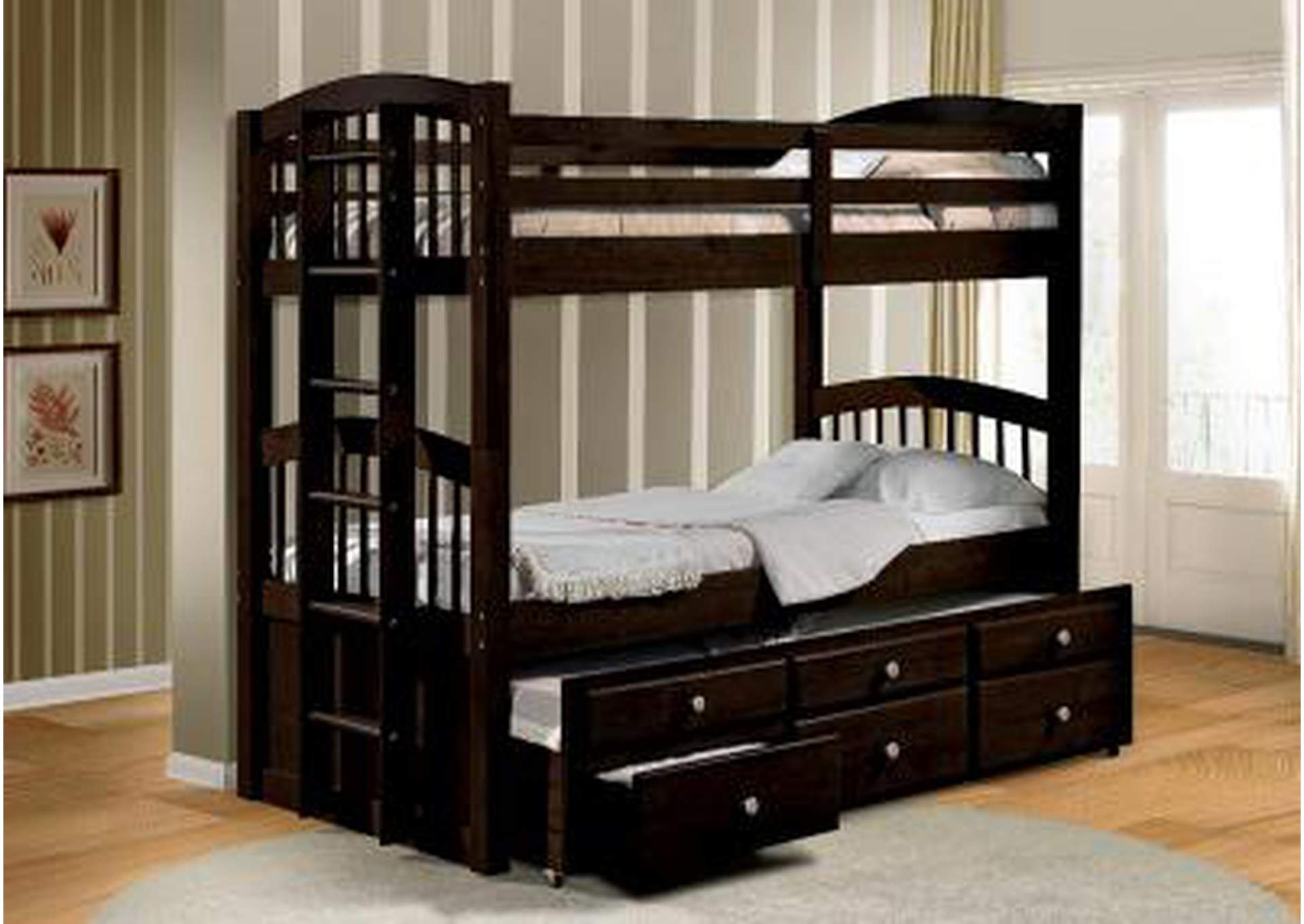 Espresso Twin / Twin Triplex Bunkbed,Nationwide