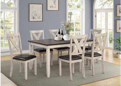 Image for Weathered Butter Milk 7 Piece Dining Set w/ 6 Chairs