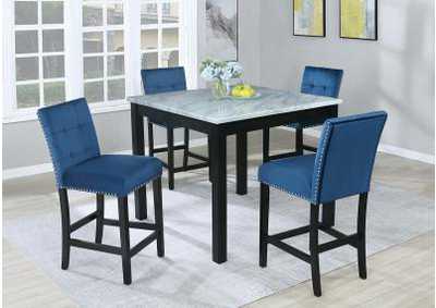Image for White 5 Piece Pub Height Dining Set w/ 4 Chairs