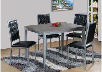 Image for D596 Mist Gray Table + 4 Side Chairs - D596