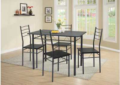 Image for Black 5 Piece Dining Set w/ 4 Chairs