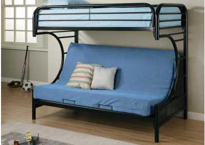 Image for Black Twin / Full -C- Frame Futon Bunkbed