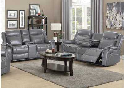 Image for Grey Reclining Sofa With Drop Down Table