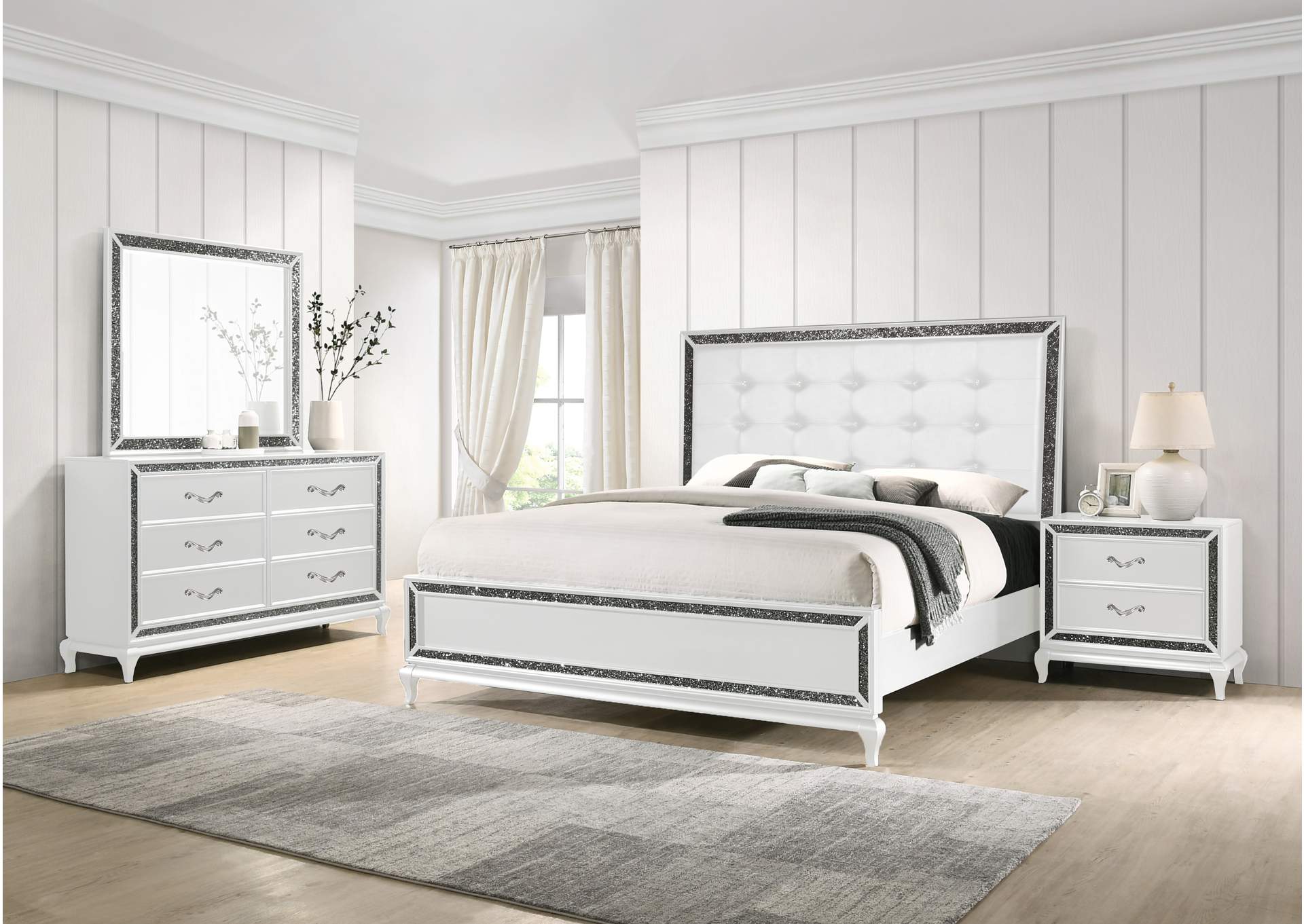 Park Imperial White Queen Bed,New Classic