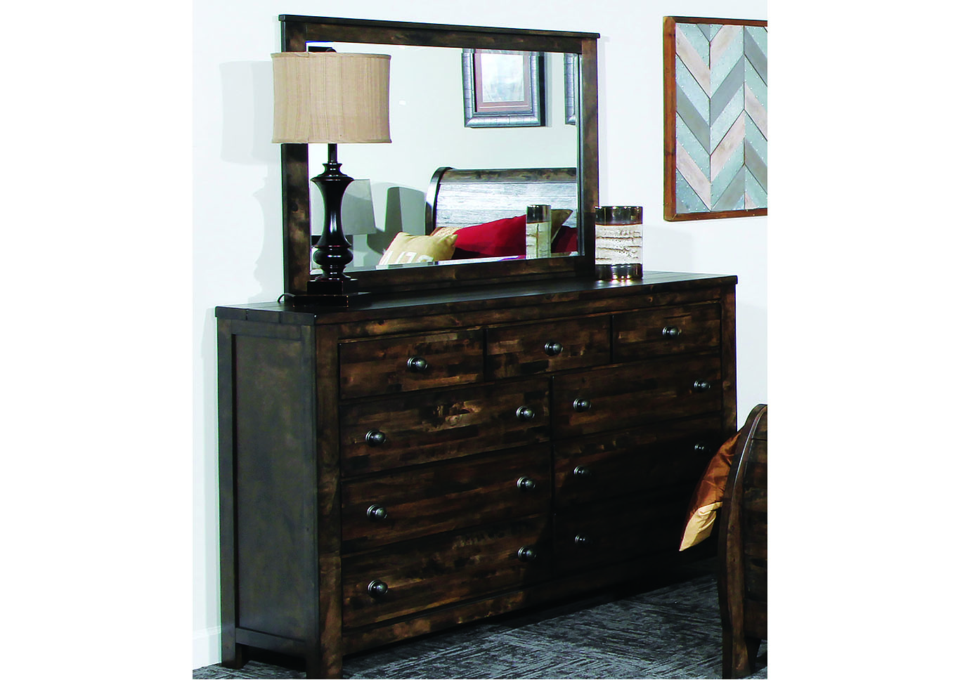 Blue Ridge Brown Dresser and Mirror,New Classic