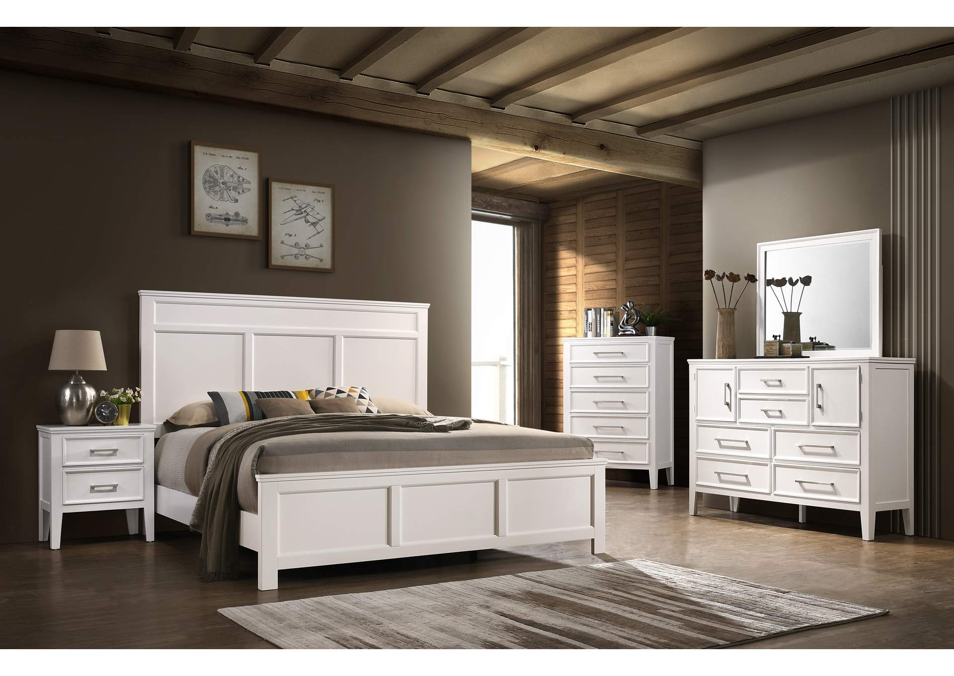 Andover White Twin Bed,New Classic