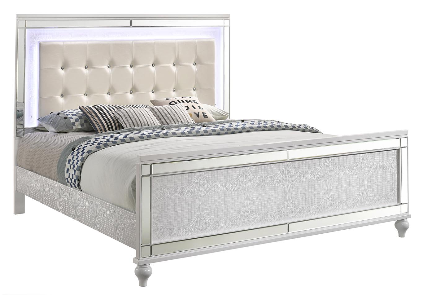 Valentino White King Bed,New Classic