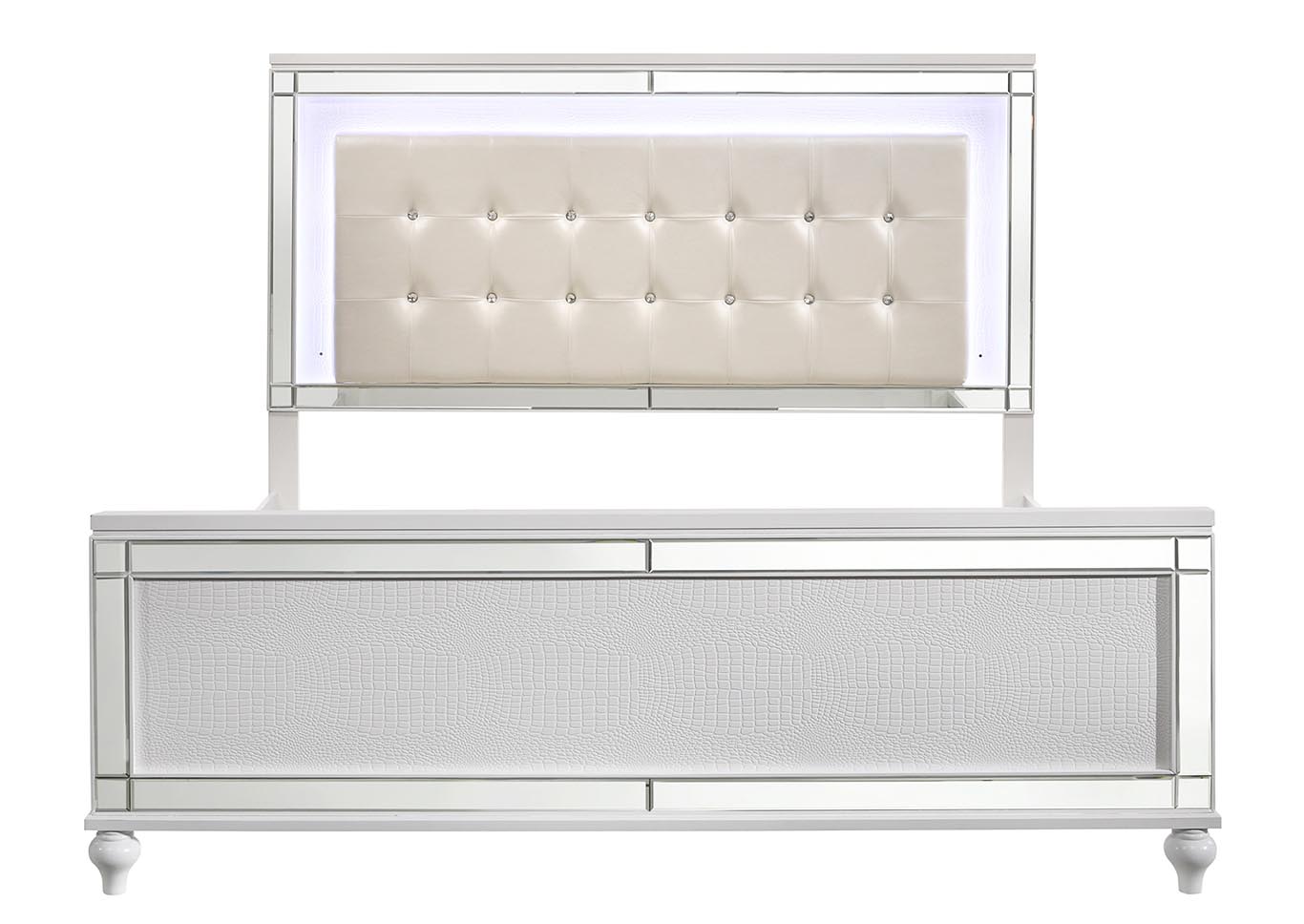 Valentino White King Bed,New Classic