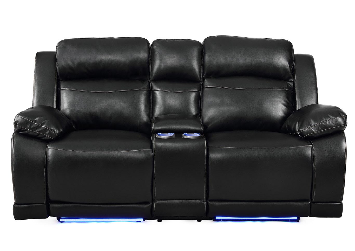 Vega Black Sofa w/Power,New Classic