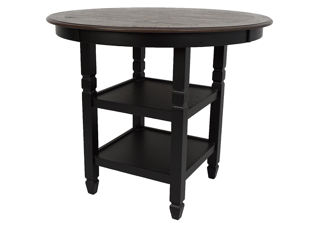 Prairie Point Black Round Counter Table w/Shelves,New Classic