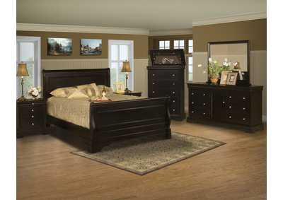Belle Rose Black Cherry Queen Bed