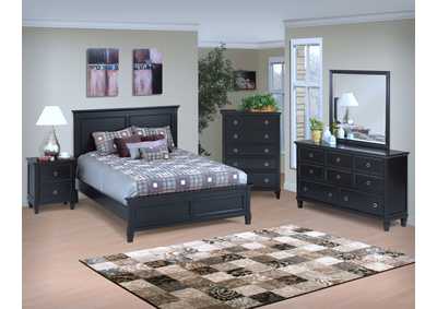 Tamarack Black California King Bed w/Dresser and Mirror