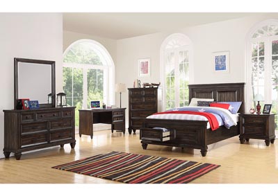 Image for Sevilla Distressed Walnut Twin Storage Panel Bed w/Dresser And Mirror