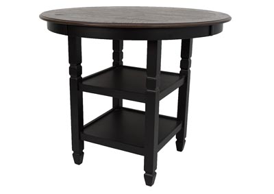 Prairie Point Black Round Counter Table w/Shelves
