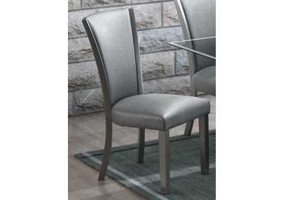 Image for Platina Glitter Gray Side Chair (2/Ctn)