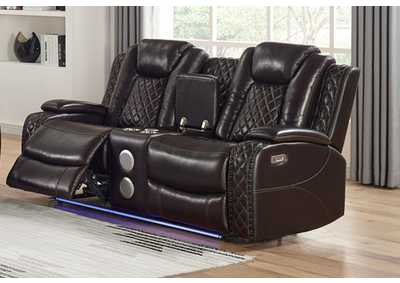 Image for Joshua Leather Console Loveseat w/Pwr Fr & Hr