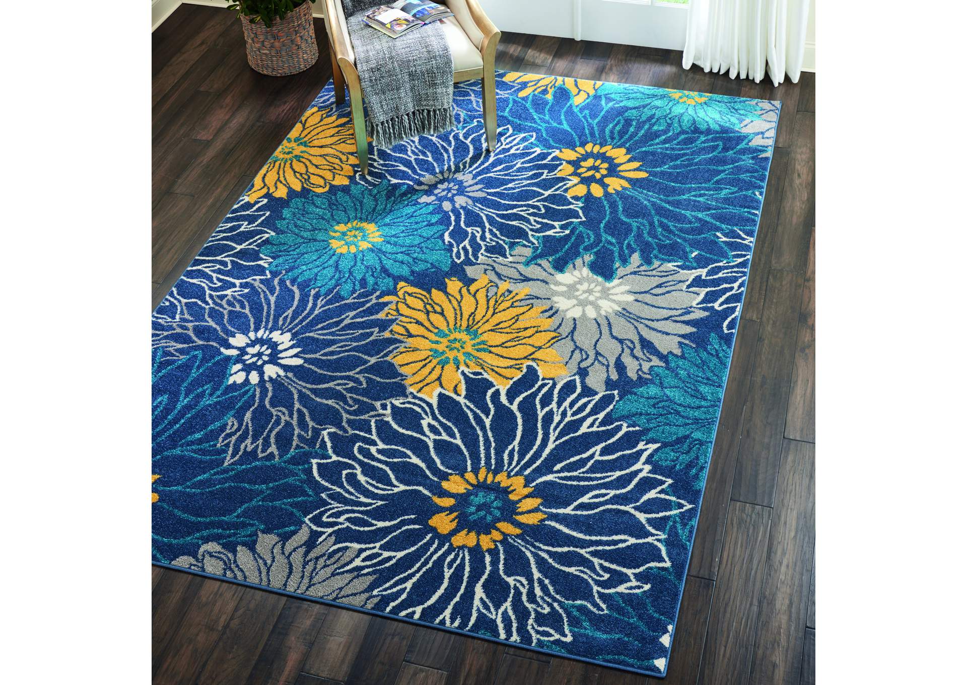 Nourison Passion PSN17 Blue 7'x10' Large Rug,Nourison