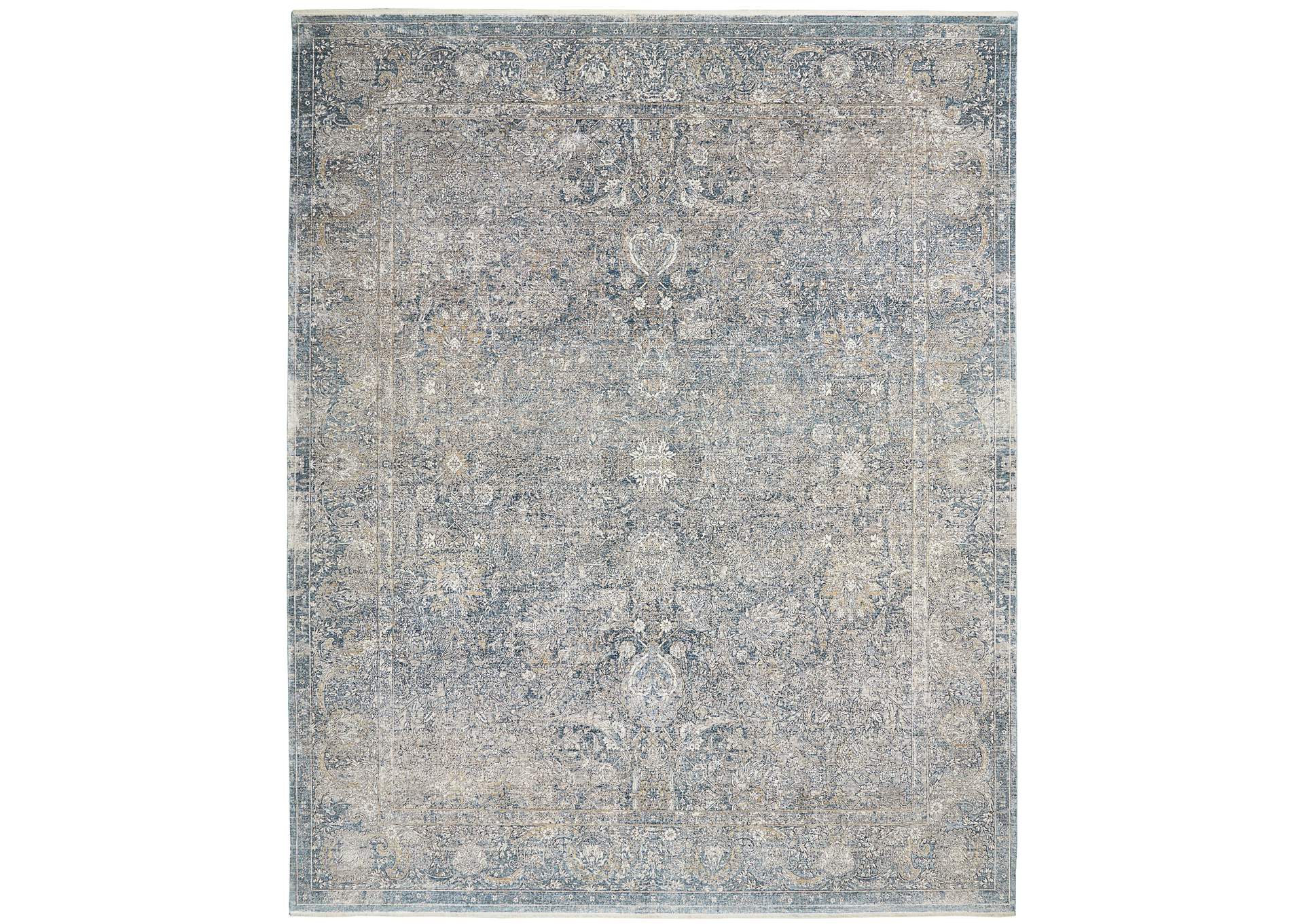 Nourison Starry Nights 8'x10' Cream and Blue Vintage Area Rug,Nourison