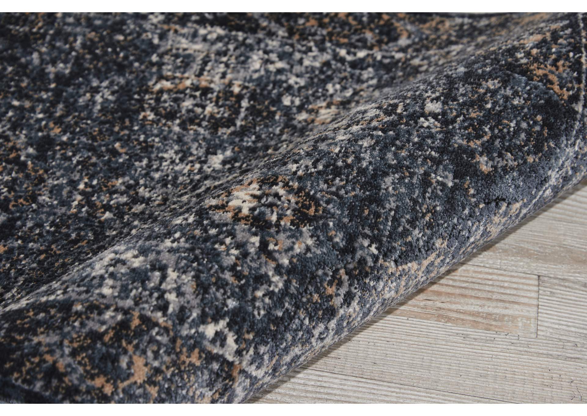 kathy ireland Home Malta MAI01 Dark Blue 8' Runner Hallway Rug,Nourison