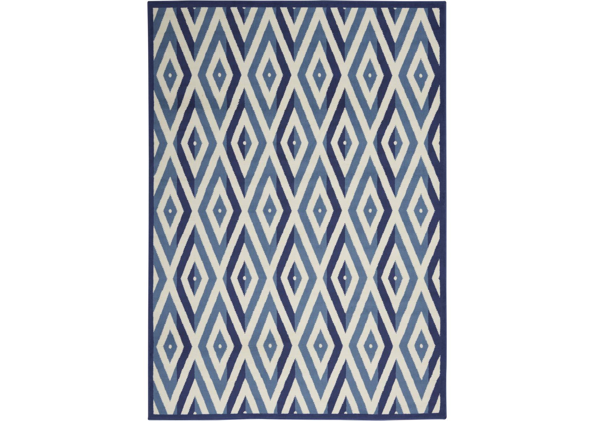 Nourison Grafix GRF18 Blue and White 5'x7' Area Rug,Nourison