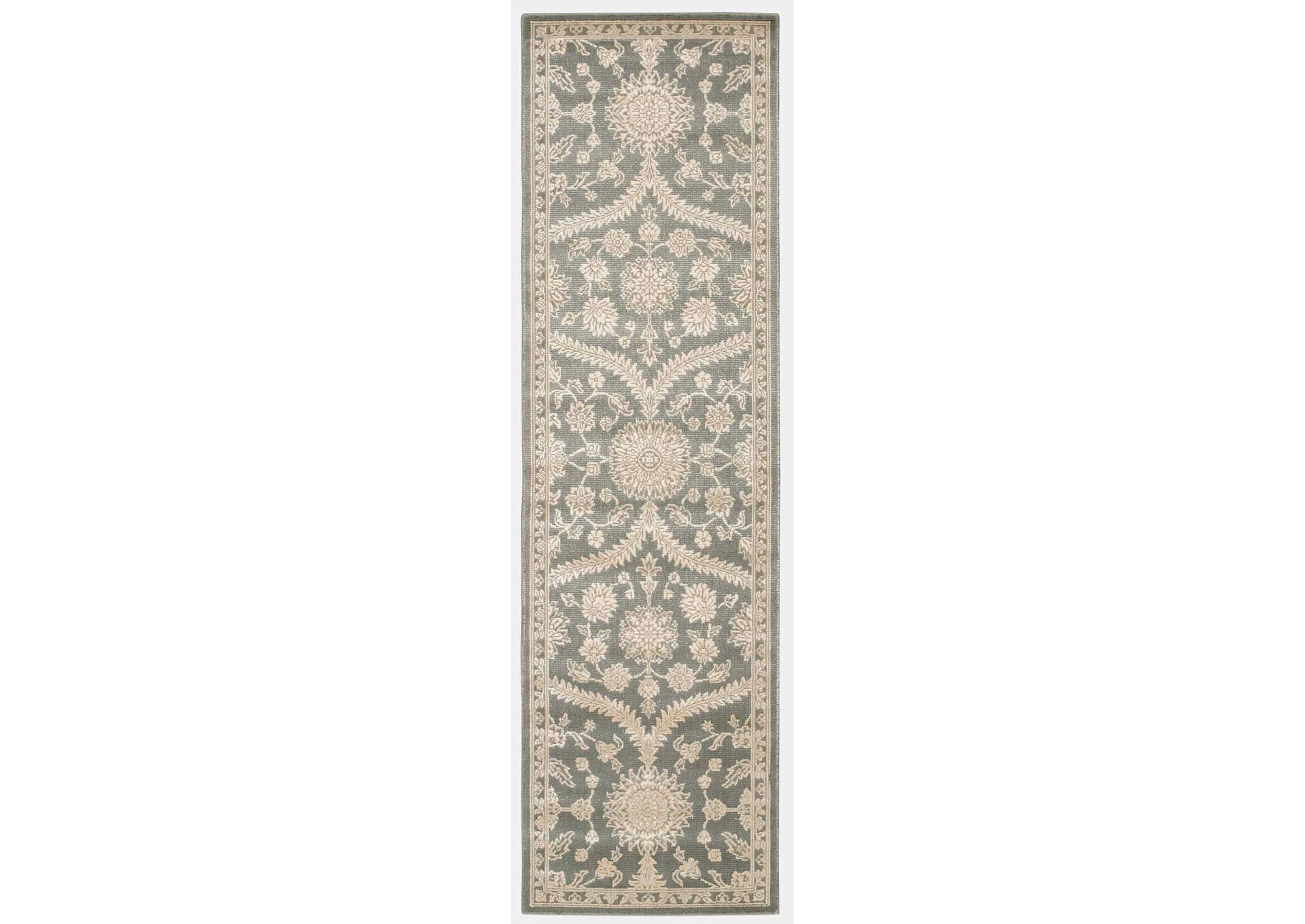 Nourison Luminance LUM04 Grey 8' Runner Hallway Rug,Nourison