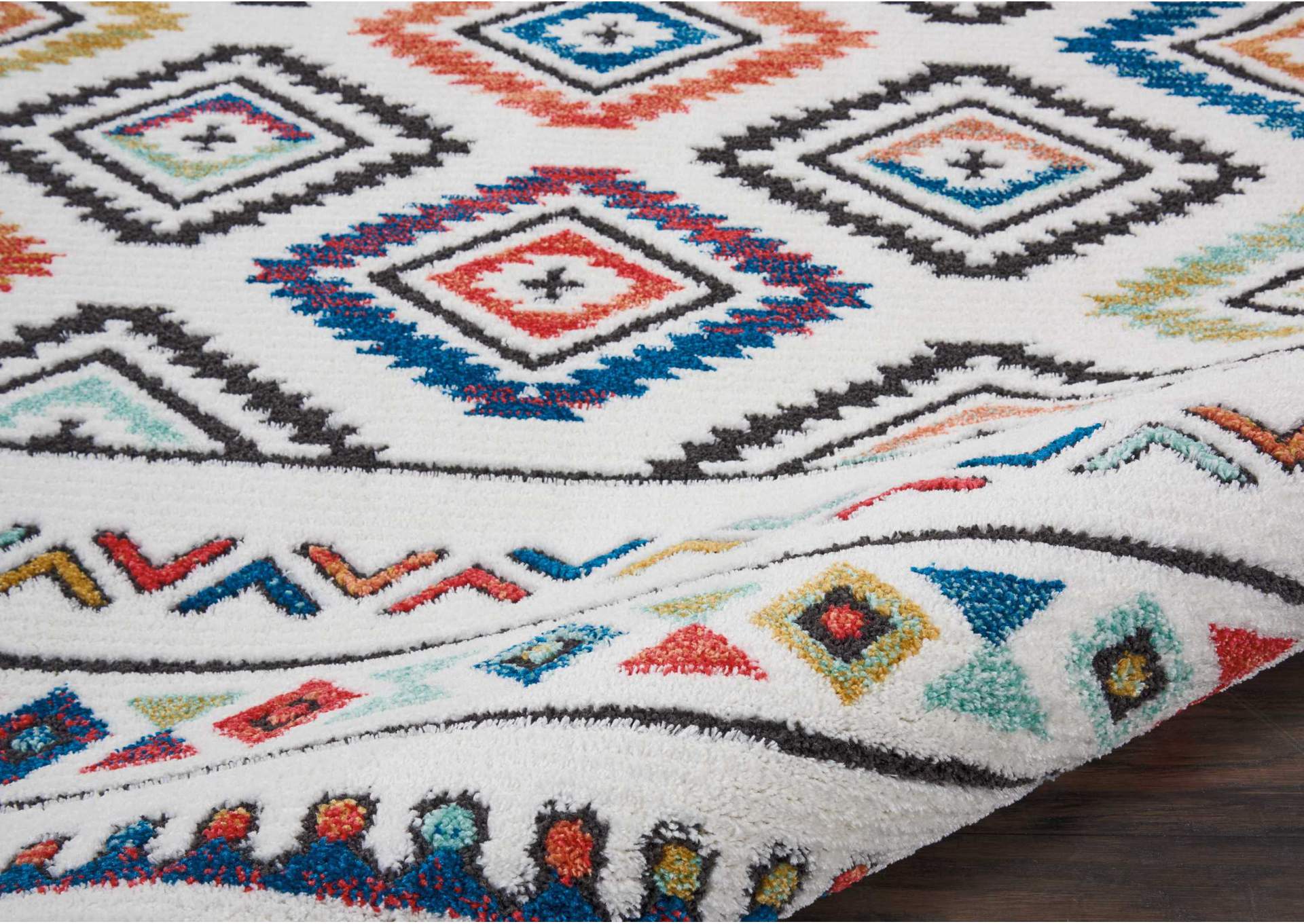 Nourison South Western NAV06 White Multicolor 4'x6' Area Rug,Nourison