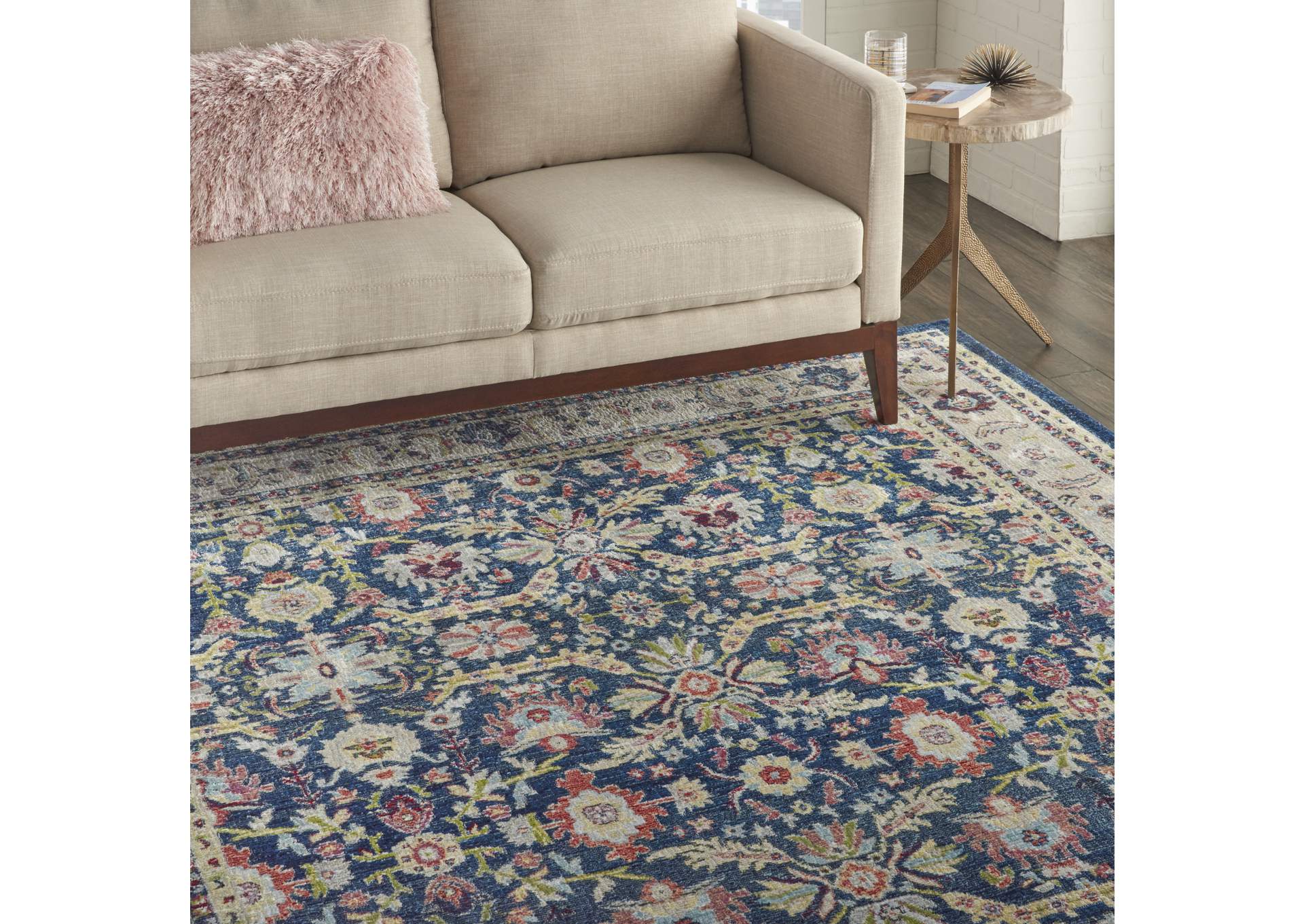 Nourison Ankara Global ANR13 Navy Blue Multicolor 8'x10' Large Textured Rug,Nourison