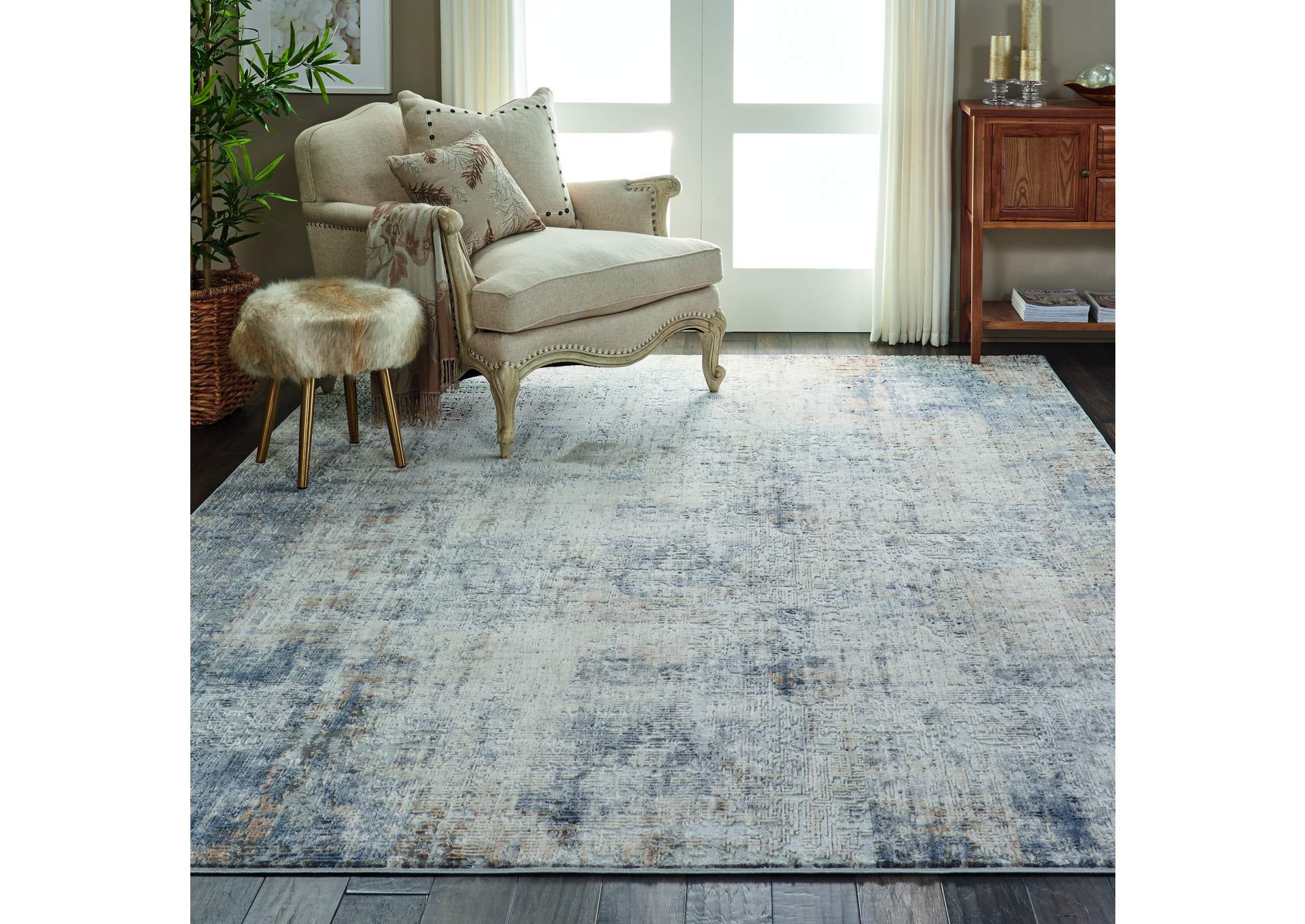 Nourison Rustic Textures RUS01 Grey and Beige 9'x13' Oversized Rug,Nourison