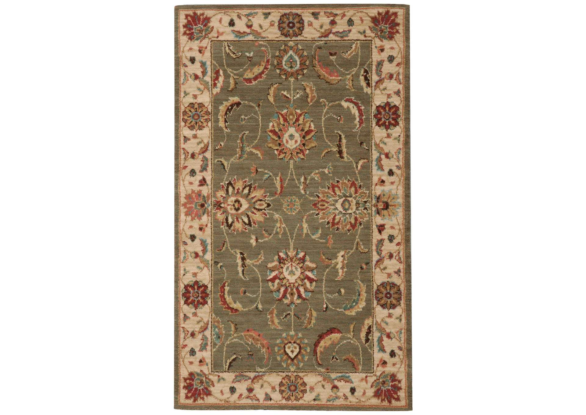 Nourison Living Treasures LI04 Green 3'x5' Area Rug,Nourison