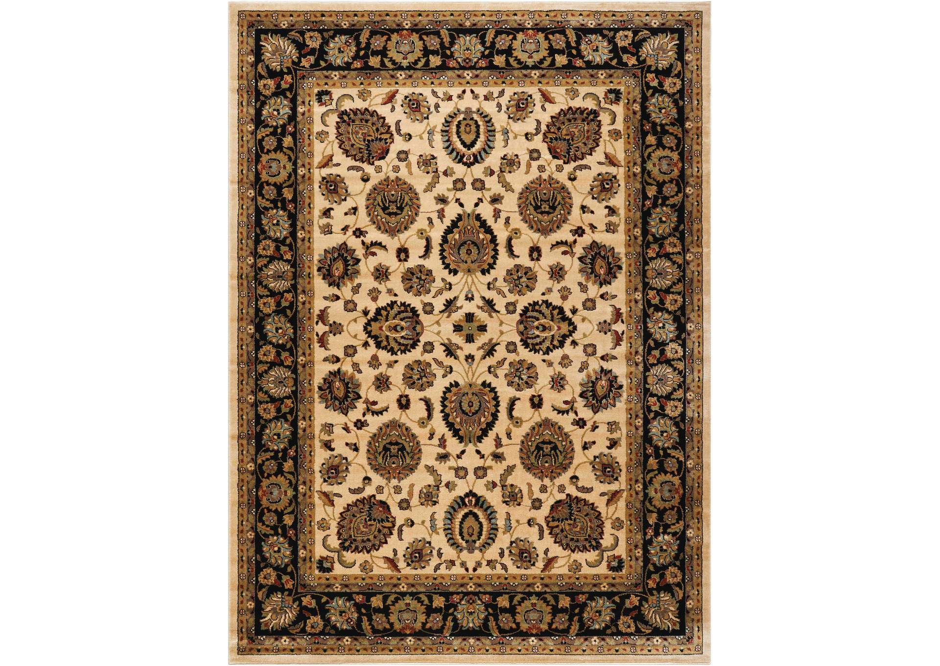 Nourison Delano DEL01 White and Black 8'x11' Rug,Nourison