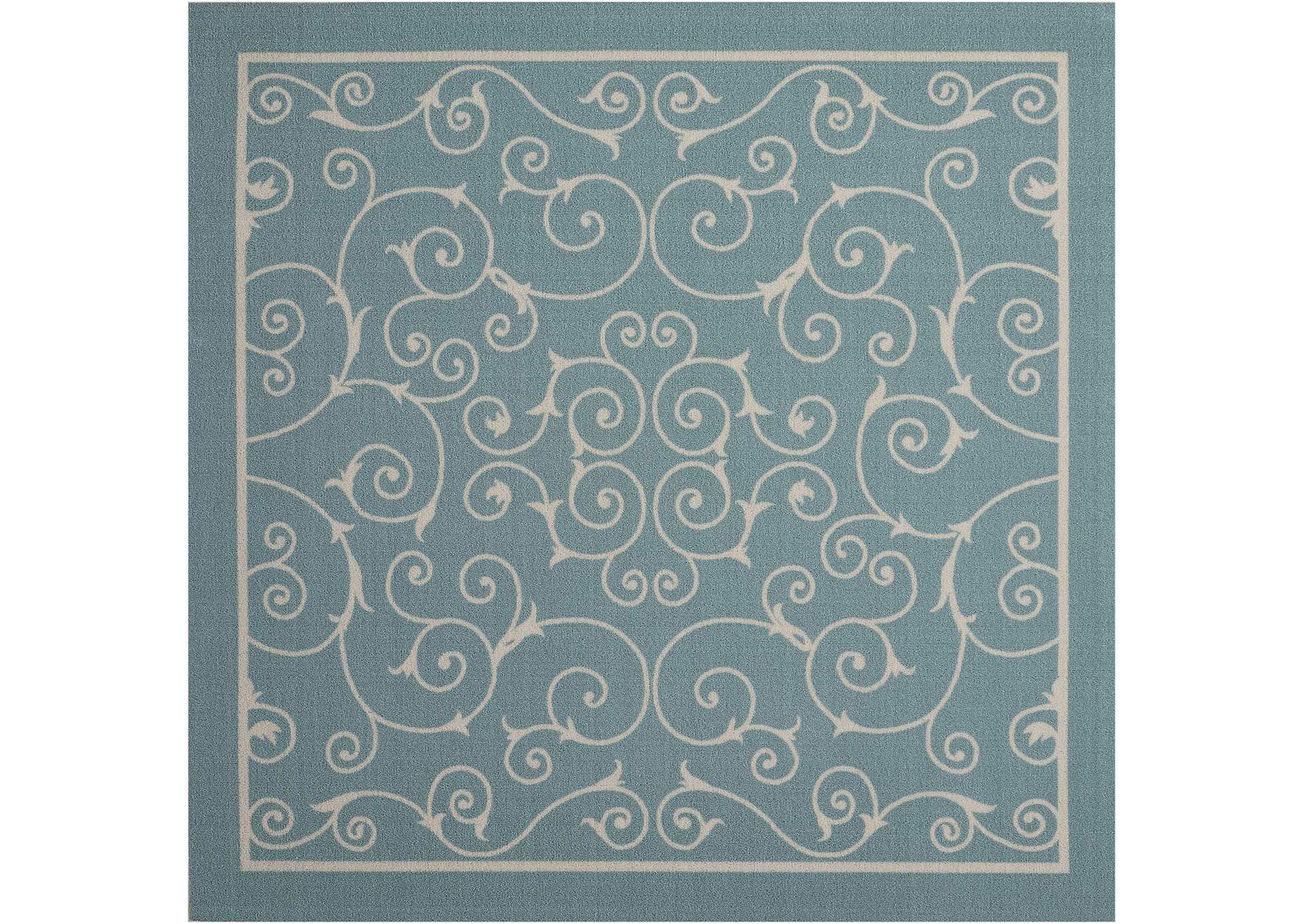 Nourison Home & Garden RS019 Blue 5' Square Area Rug,Nourison