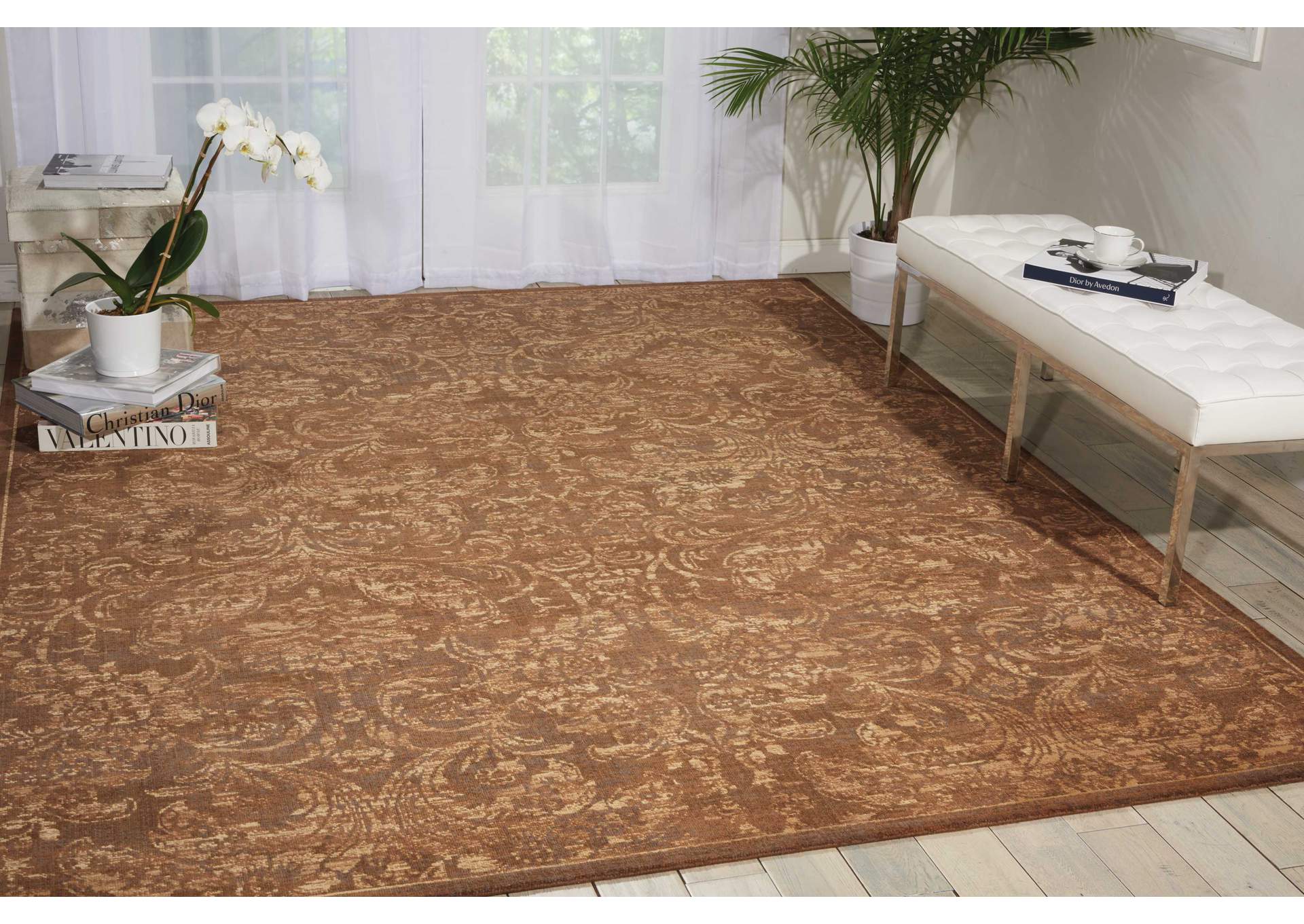 Nourison Silken Allure SLK19 Brown 10'x14' Rug,Nourison