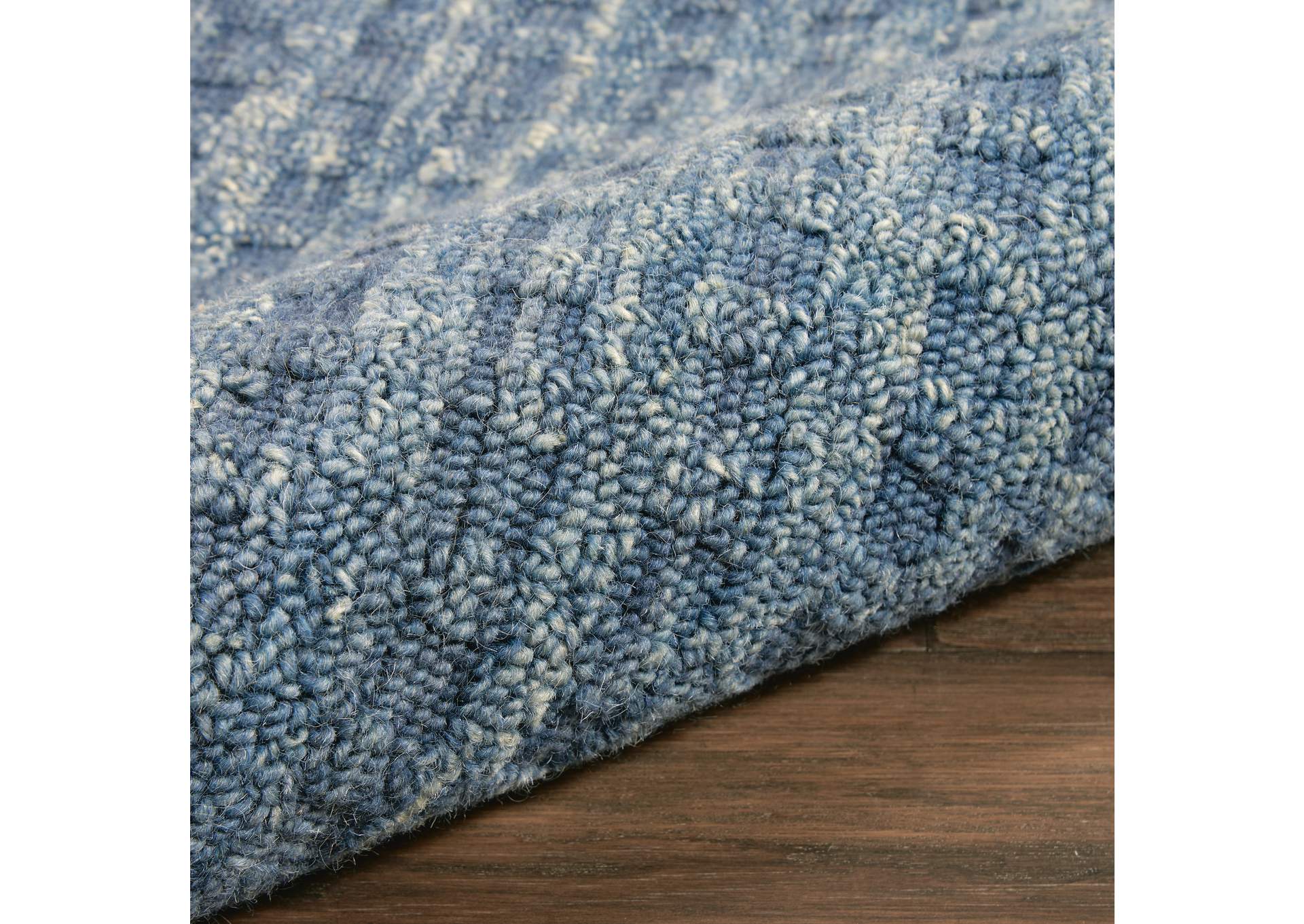 Nourison Marana MNN01 Dark Blue 8' Runner Wool Hallway Rug,Nourison