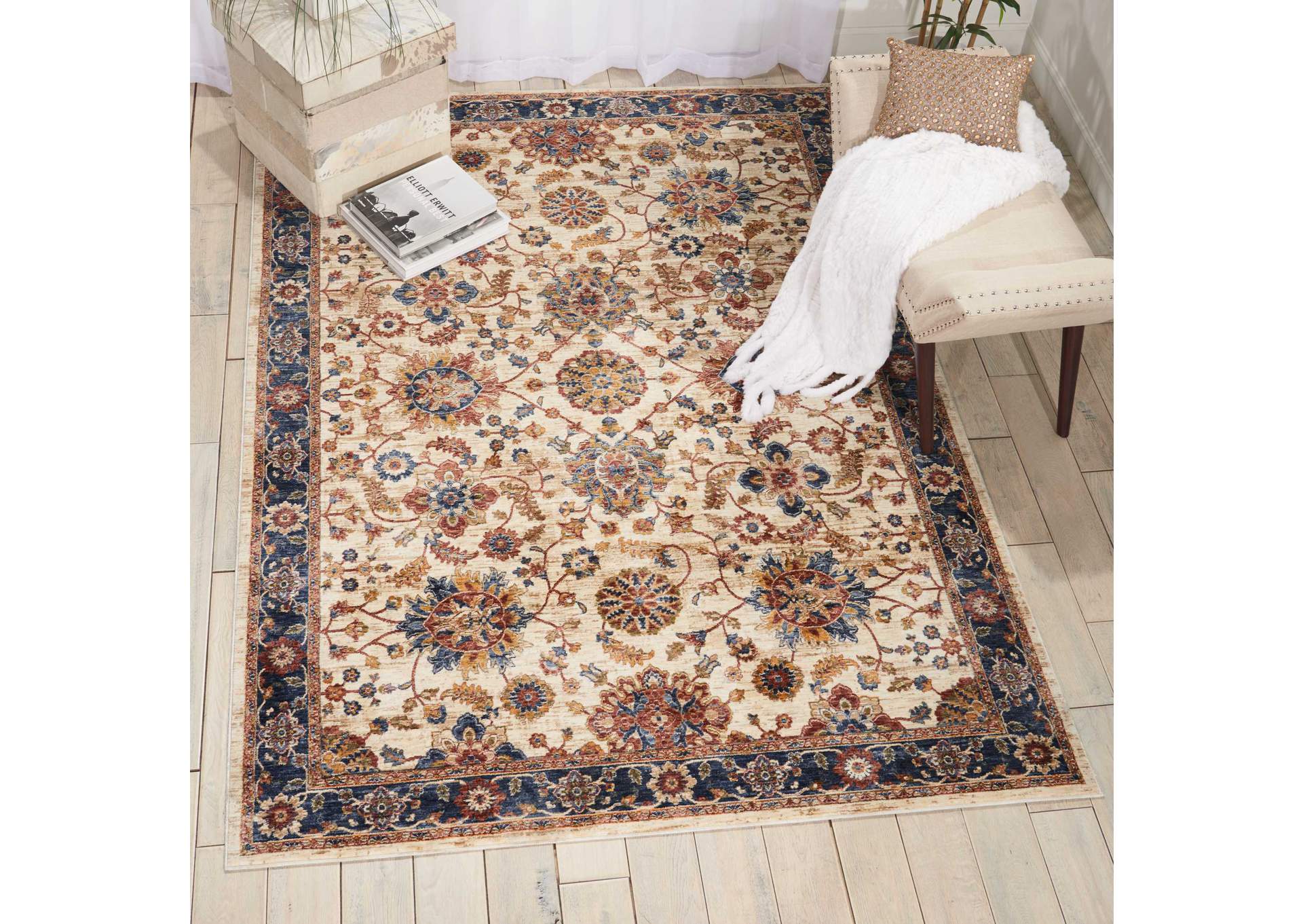Nourison Lagos LAG04 Cream Multicolor 8'x10' Large Low-pile Rug,Nourison
