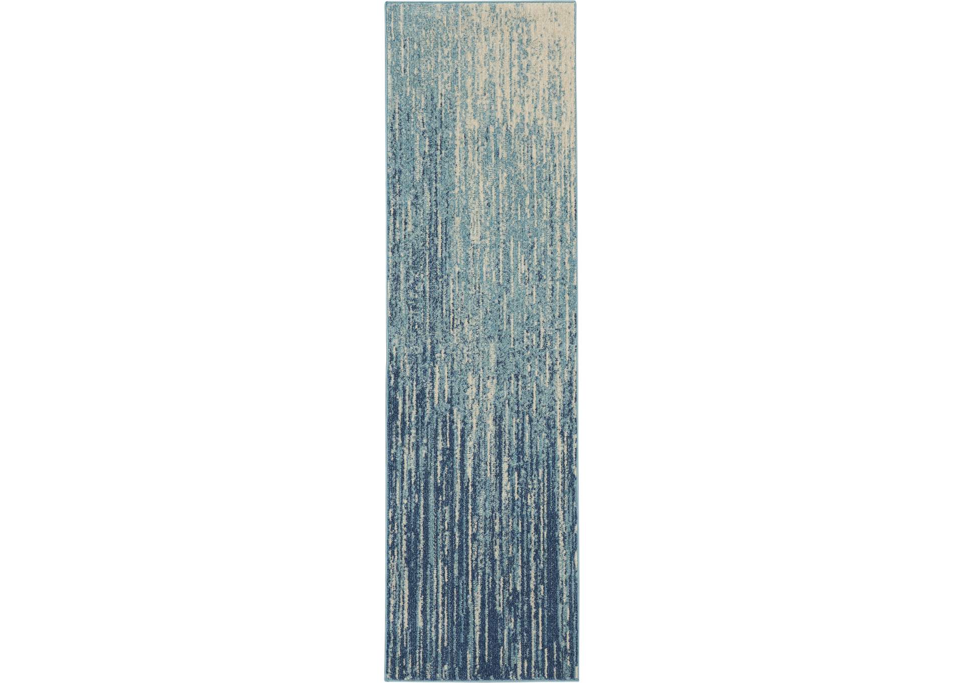 Nourison Passion 8' Runner Navy Light Blue Area Rug,Nourison